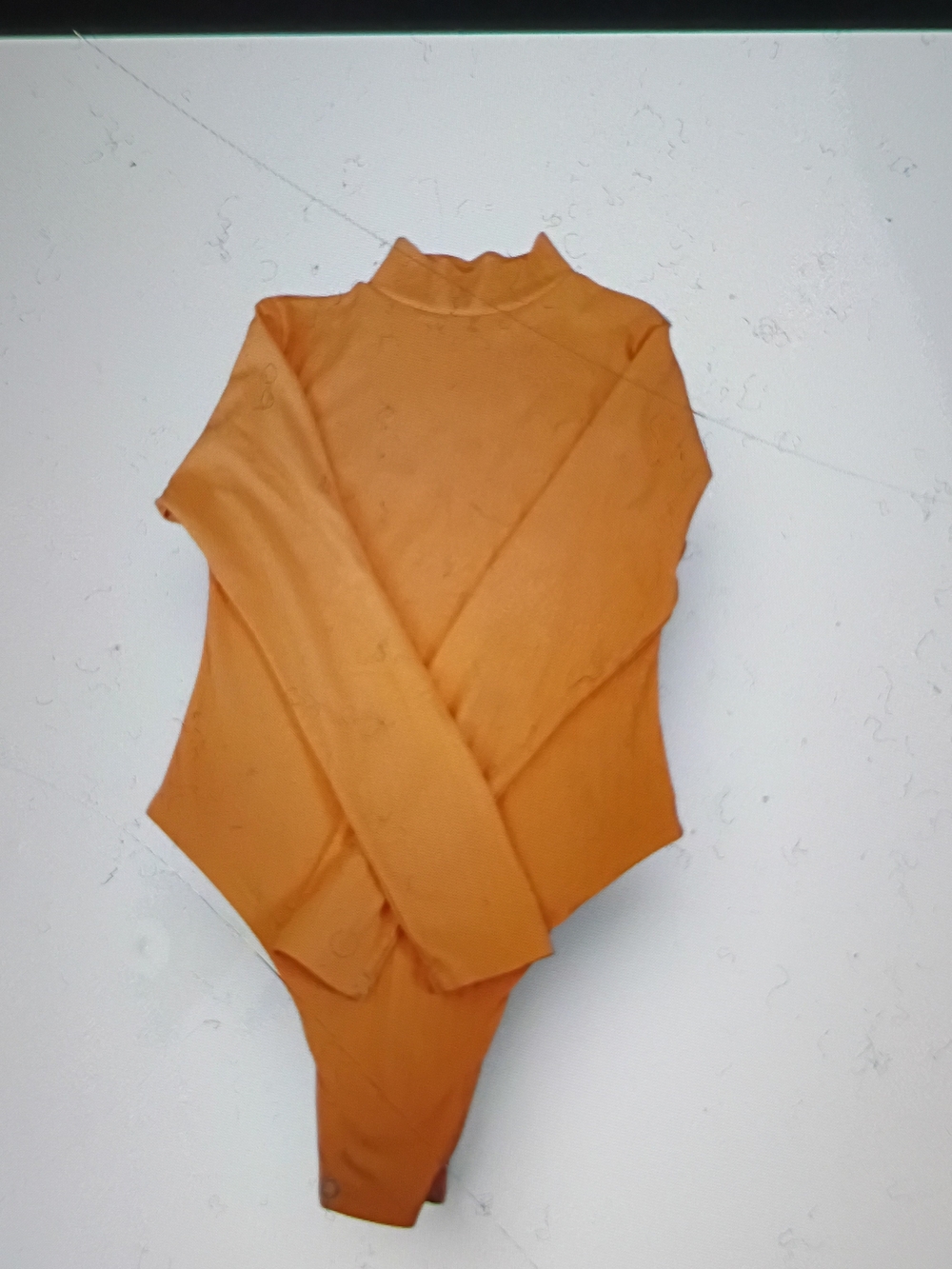 Women Orange Long-Sleeve One-Piece Bodysuit